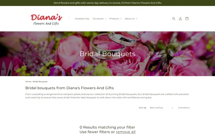 /collections/bridalbouquets — Diana's Flowers & Gifts