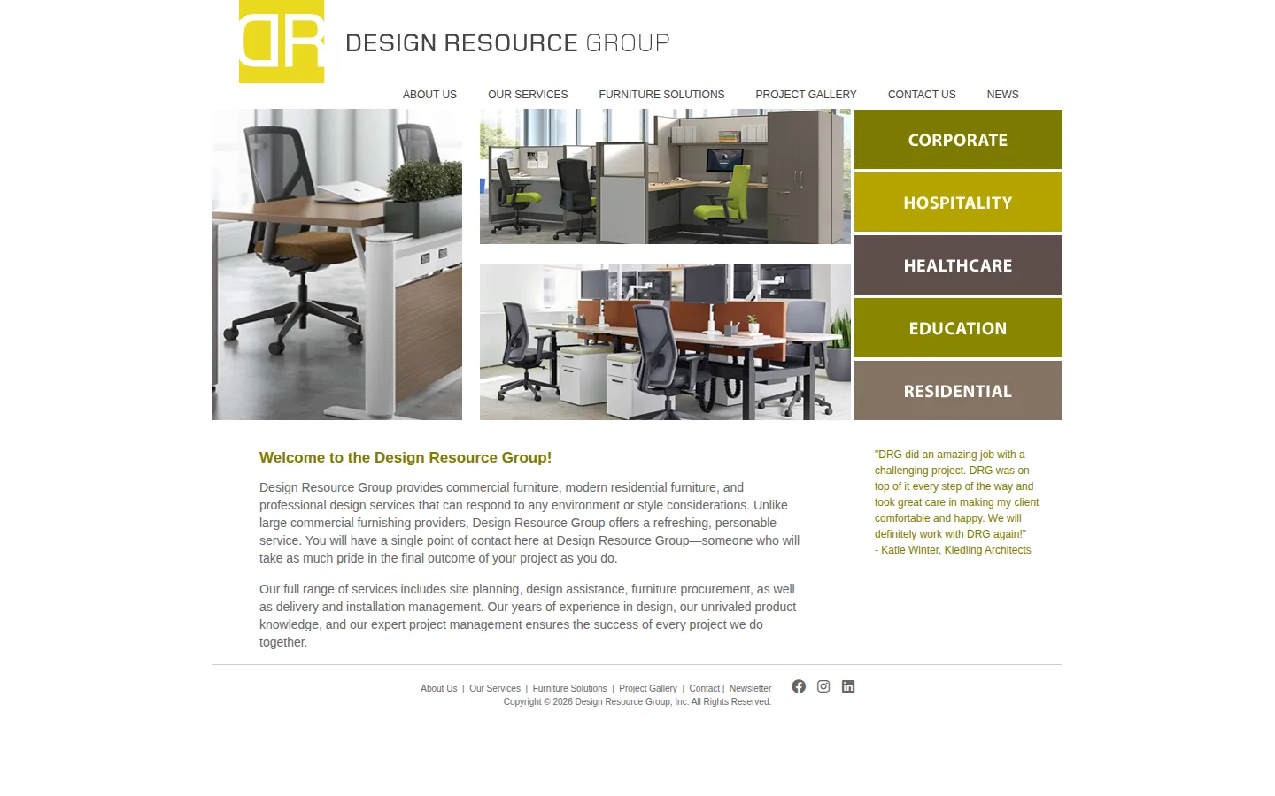 Captured website of Design Resource Group, Inc