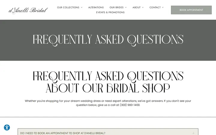 /faqs — d'Anelli Bridal & Special Occasion
