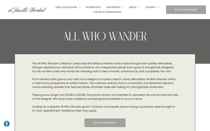 /designer/all-who-wander — d'Anelli Bridal & Special Occasion