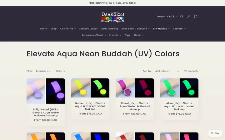 /collections/elevate-aqua-neon-buddah-uv-colors — Darkness Cosmetics