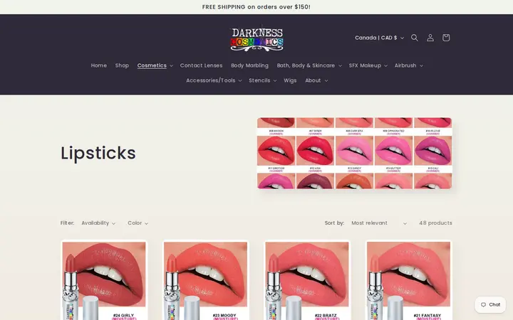 /collections/lipsticks — Darkness Cosmetics