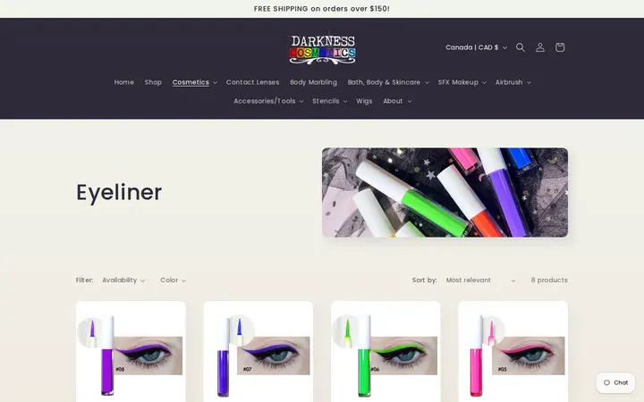 /collections/eyeliner — Darkness Cosmetics