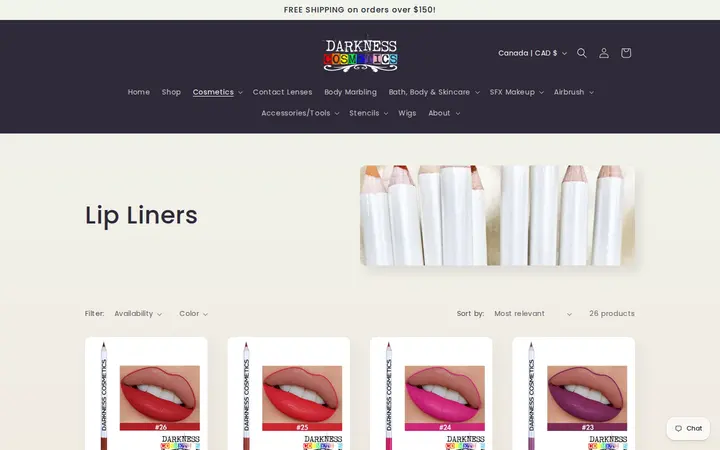 /collections/lip-liners — Darkness Cosmetics