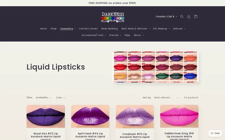 /collections/liquid-lipsticks — Darkness Cosmetics