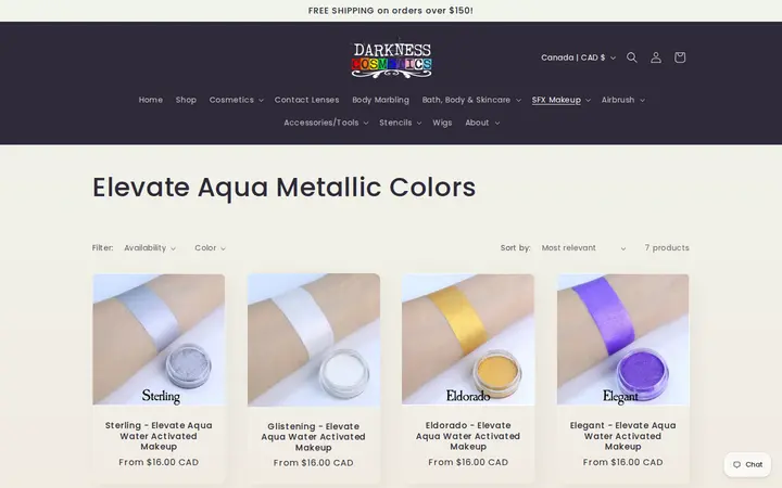 /collections/elevate-aqua-metallic-colors — Darkness Cosmetics