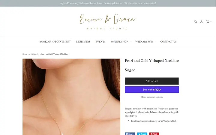 /collections/jewelry/products/pearl-and-gold-y-shaped-necklace — Emma and Grace Bridal Studio Denver
