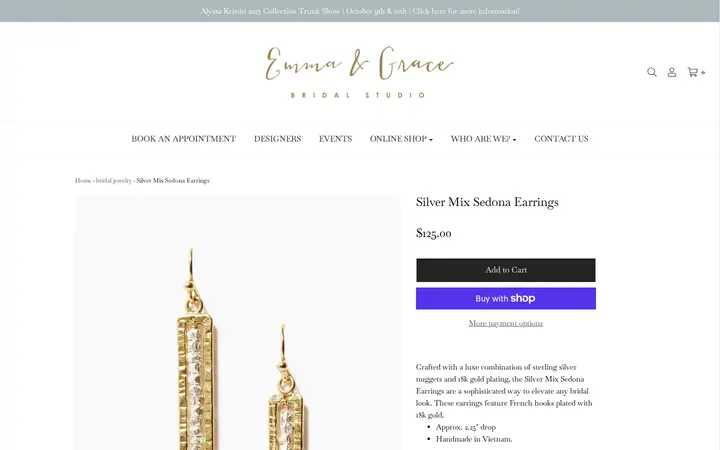 /collections/jewelry/products/silver-mix-sedona-earrings — Emma and Grace Bridal Studio Denver