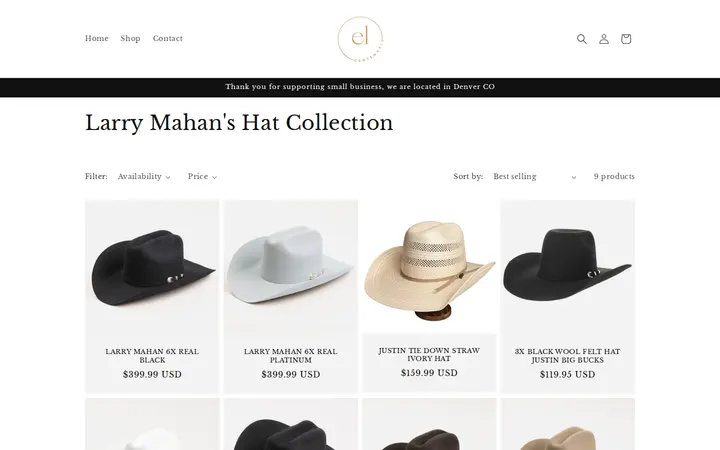 /collections/larry-mahans-hat-collection — El Centenario Joyeria