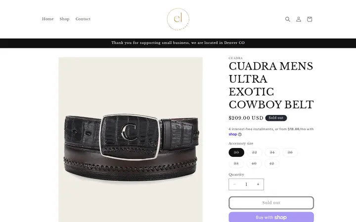 /products/cuadra-mens-ultra-exotic-cowboy-belt — El Centenario Joyeria