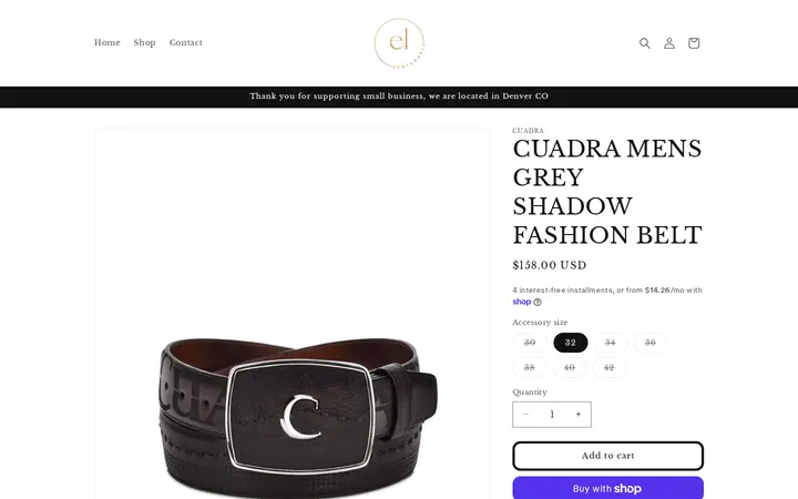 /products/cuadra-mensgrey-shadow-fashion-belt — El Centenario Joyeria
