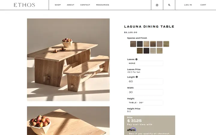 /collections/new-arrivals/products/laguna-dining-table — Ethos Furniture Denver