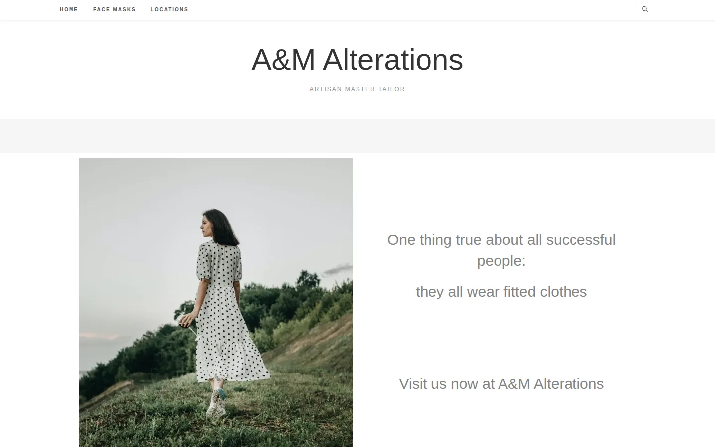 Captured website of A & M Alterations