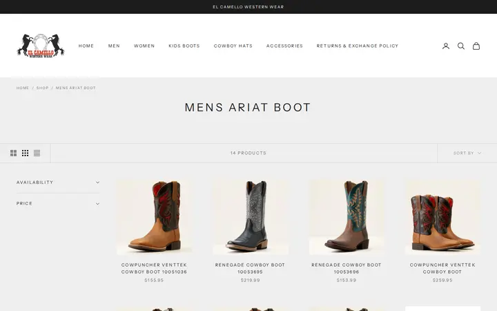 /collections/mens-ariat-boot — El Camello Western Wear