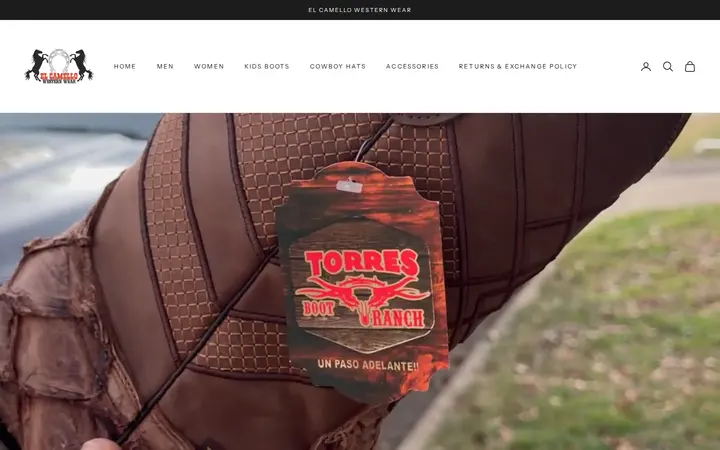 Website of El Camello Western Wear