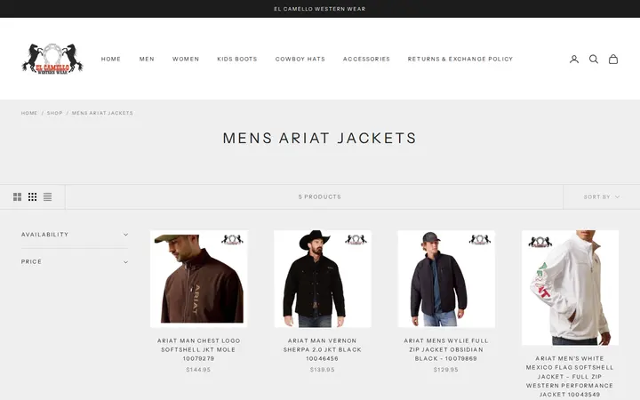 /collections/mens-ariat-jackets — El Camello Western Wear
