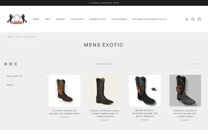 /collections/mens-exotic — El Camello Western Wear