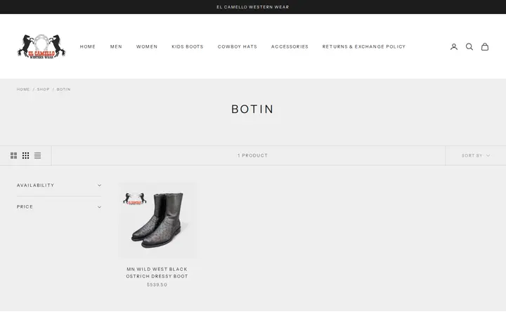 /collections/botin — El Camello Western Wear