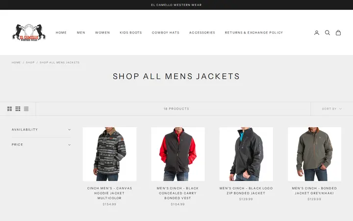 /collections/shop-all-mens-jackets — El Camello Western Wear