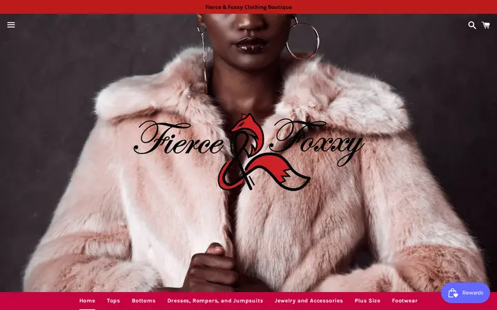 Website of Fierce and Foxxy Clothing