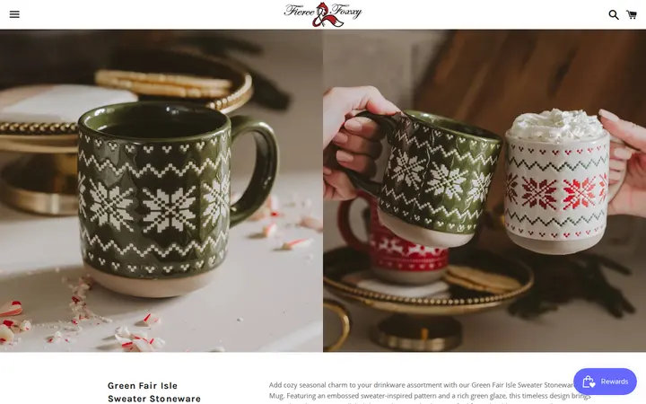 /collections/jewelry/products/new-green-fair-isle-sweater-stoneware-coffee-mug-gifts — Fierce and Foxxy Clothing