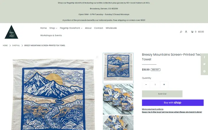 /collections/shop-all/products/breezy-mountains-screen-printed-tea-towel — Fern and Skye Gallery LLC
