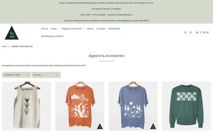 /collections/apparel — Fern and Skye Gallery LLC