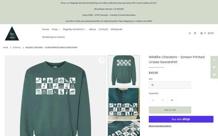 /collections/shop-all/products/wildlife-checkers-screen-printed-unisex-sweatshirt — Fern and Skye Gallery LLC