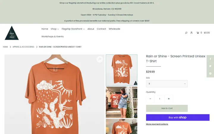 /collections/apparel/products/rain-or-shine-screen-printed-unisex-t-shirt — Fern and Skye Gallery LLC