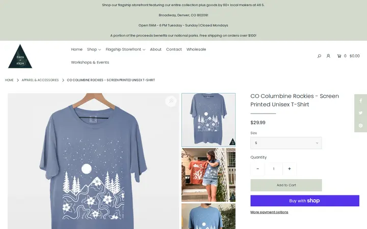 /collections/apparel/products/columbine-rockies-screen-printed-unisex-t-shirt — Fern and Skye Gallery LLC