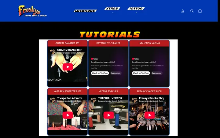 /pages/tutorials — Freaky's Head Shop II Sheridan