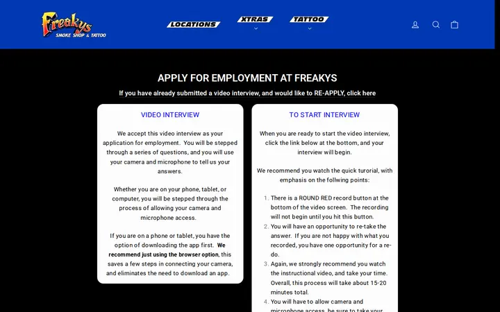 /pages/application — Freaky's Head Shop II Sheridan