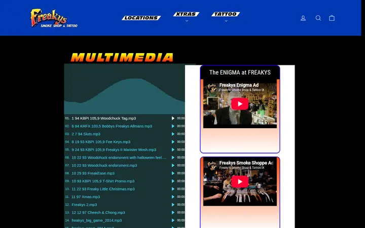 /pages/multimedia — Freaky's Head Shop II Sheridan