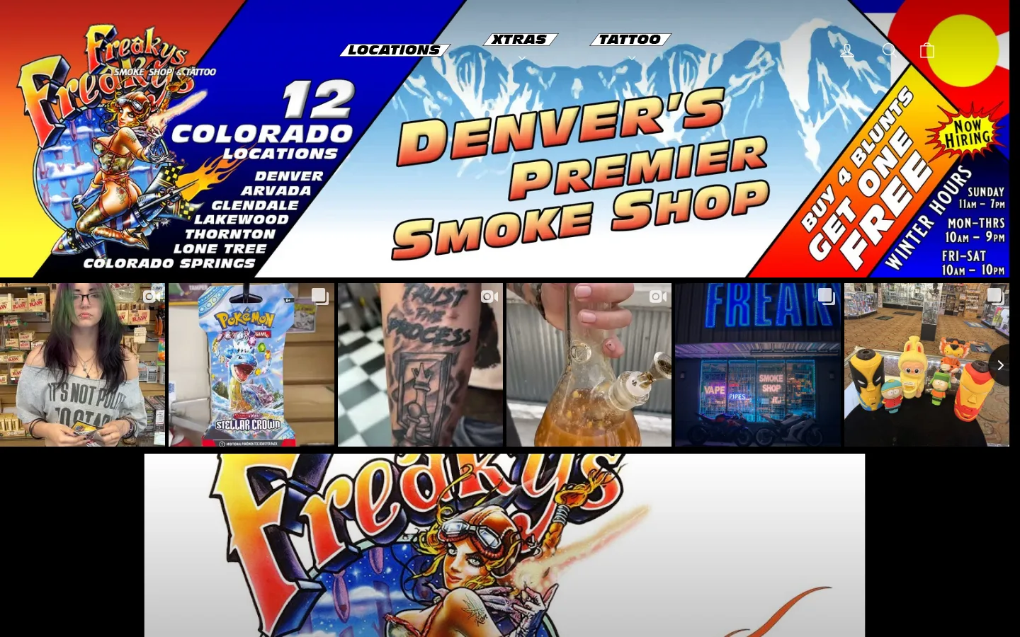 Captured website of Freaky's Head Shop II Sheridan