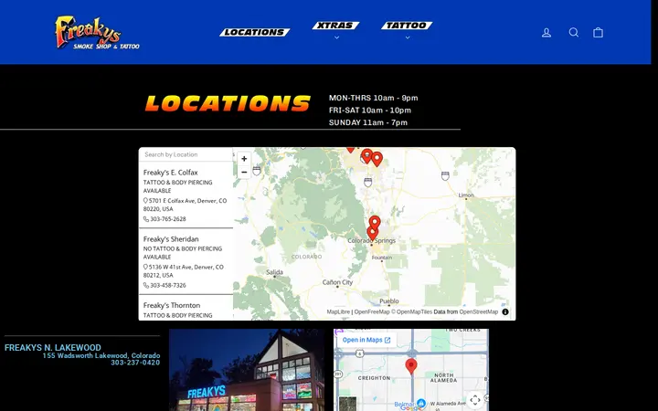 /pages/freakys-locations — Freaky's Head Shop II Sheridan