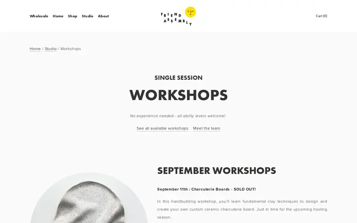 /workshops — Friend Assembly Pottery Studio & Shop