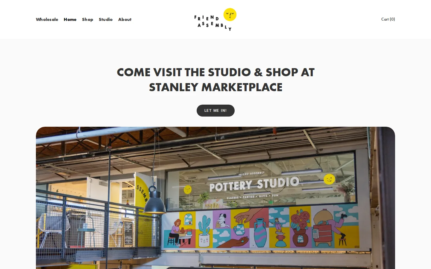 Captured website of Friend Assembly Pottery Studio & Shop