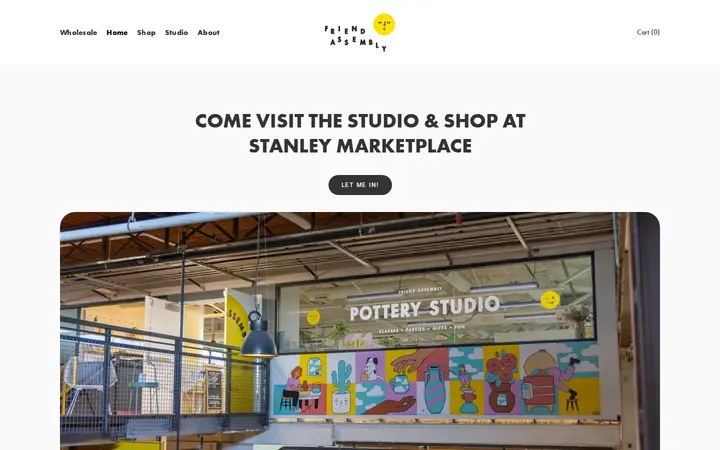 Website of Friend Assembly Pottery Studio & Shop