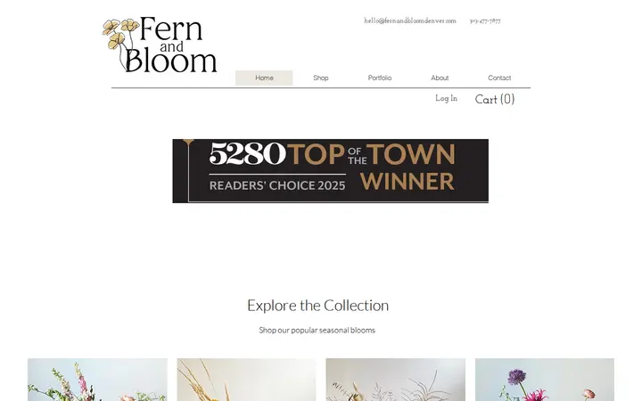 Website of Fern and Bloom Denver