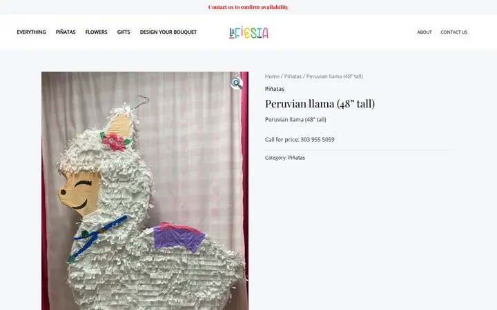 /product/peruvian-llama-48-tall — Piñateria La Fiesta