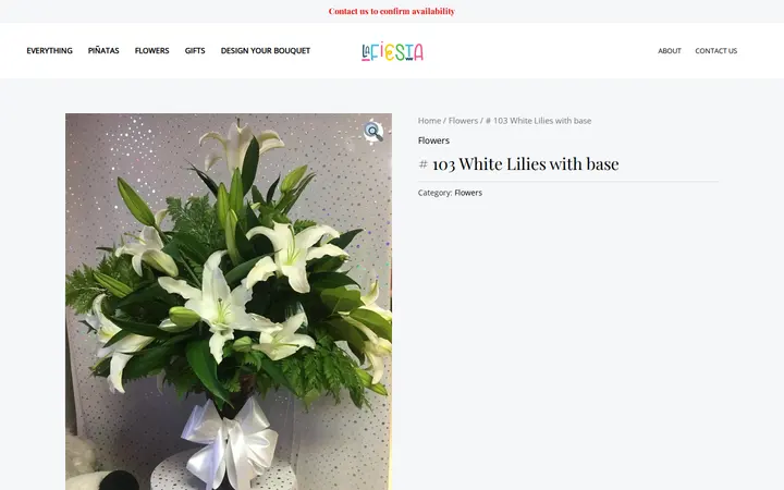 /product/103-white-lilies-with-base — Piñateria La Fiesta