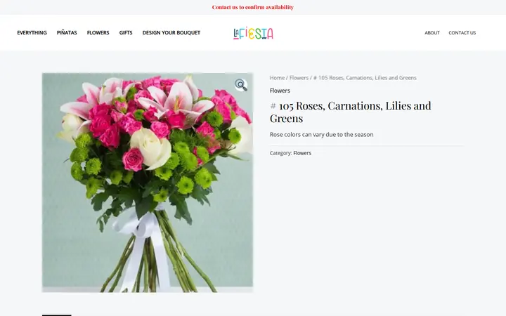 /product/105-roses-carnations-lilies-and-greens — Piñateria La Fiesta