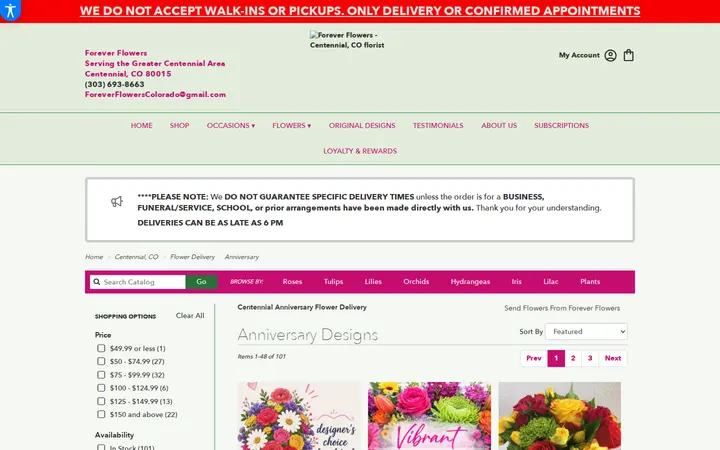 /centennial-florist-flower-delivery/anniversary-flowers — Forever Flowers
