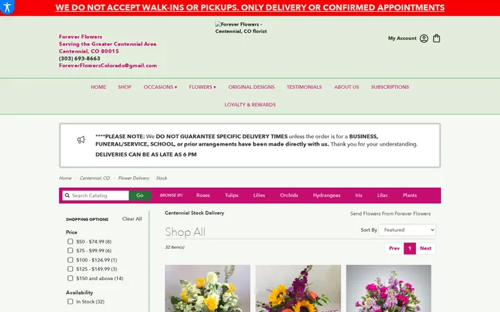 /centennial-florist-flower-delivery/stock — Forever Flowers