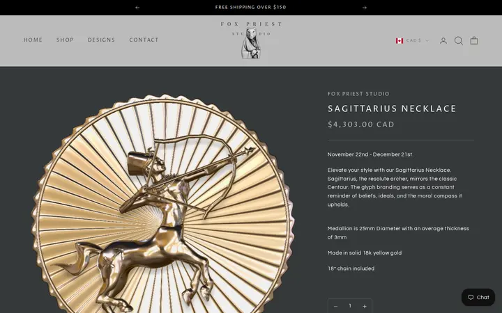 /products/sagittarius-necklace-zodiac-jewelry-collection-november-december-925-sterling-silver — FOX PRIEST STUDIO