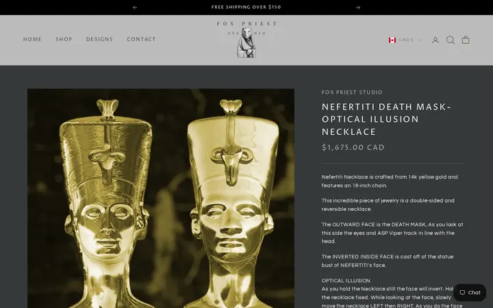 /products/nefertiti-necklace-sterling-silver-jewelry-egyptian-jewelry — FOX PRIEST STUDIO