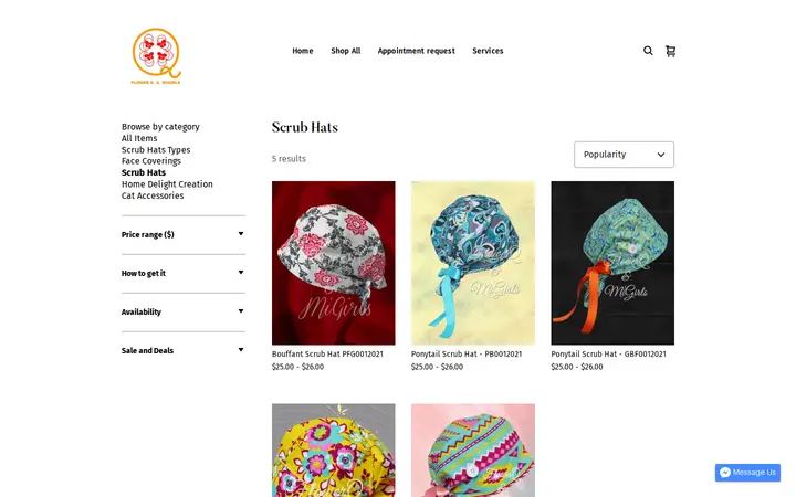 /shop/scrub-hats-scrub-caps-nurse-doctor-medical-protection/21 — FlowerQ&MiGirls Seamstress, LLC; Alterations & Sewing in Denver