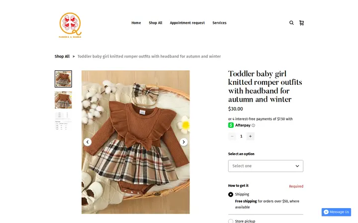 /product/toddler-baby-girl-knitted-romper-outfits-with-headband-for-autumn-and-winter/104 — FlowerQ&MiGirls Seamstress, LLC; Alterations & Sewing in Denver