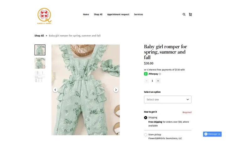 /product/baby-girl-romper-for-spring-summer-and-fall/101 — FlowerQ&MiGirls Seamstress, LLC; Alterations & Sewing in Denver