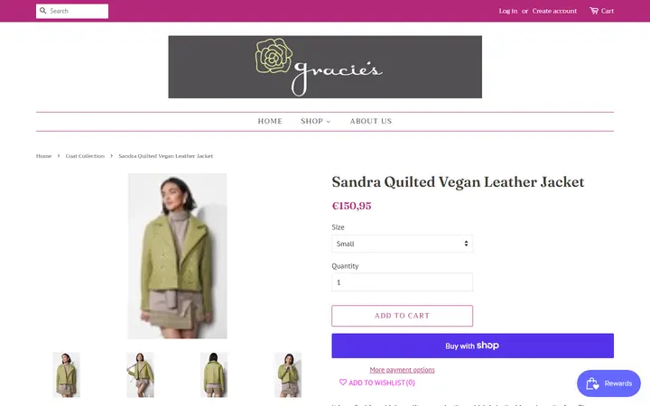 /collections/coat-collection/products/sandra-quilted-vegan-leather-jacket — Gracie's Boutique